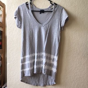 Anthropologie t shirt with tie dye stripes